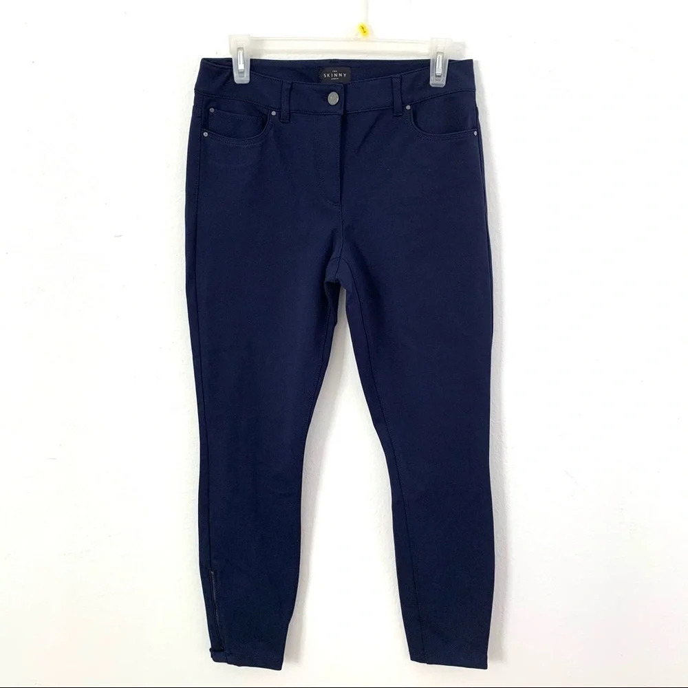 WHBM The Skinny Ankle Navy Blue Pants Size 4